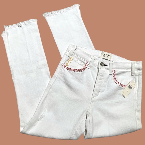 NWT ~ McGuire Valetta Mid-Rise Cropped White Jeans - Picture 4 of 9